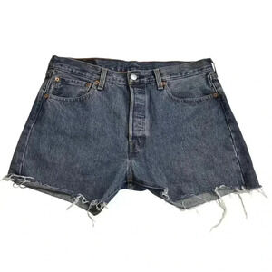 Levi's 501 Jean Shorts Cutoffs Medium Wash Button Fly Size 33